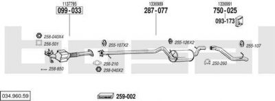 Bosal 034.960.59 система выпуска ог на FORD FOCUS (DAW, DBW)