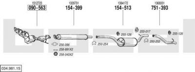 Bosal 034.981.15 система выпуска ог на FORD FOCUS II седан (DA_)