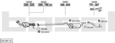 Bosal 034.981.51 система выпуска ог на FORD FOCUS II седан (DA_)