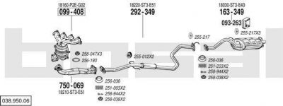 Bosal 038.950.06 система выпуска ог на HONDA CIVIC VI Hatchback (EJ, EK)