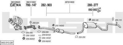 Bosal 043.013.20 система выпуска ог на KIA CEE'D Наклонная задняя часть (ED)