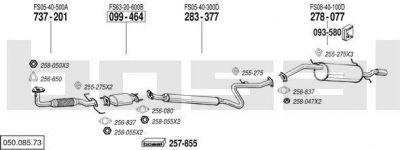 Bosal 050.085.73 система выпуска ог на MAZDA 626 IV Hatchback (GE)