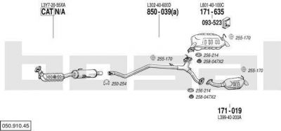 Bosal 050.910.45 система выпуска ог на MAZDA 6 Hatchback (GG)