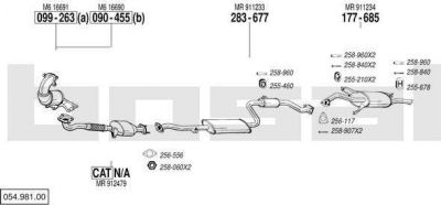 Bosal 054.981.00 система выпуска ог на MITSUBISHI CARISMA седан (DA_)