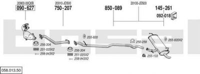 Bosal 058.013.50 система выпуска ог на NISSAN QASHQAI / QASHQAI +2 (J10, JJ10)