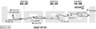 Bosal 058.271.90 система выпуска ог на NISSAN SUNNY III (N14)