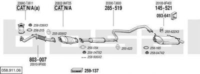 Bosal 058.911.06 система выпуска ог на NISSAN PRIMERA Traveller (WP11)