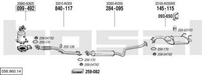 Bosal 058.960.14 система выпуска ог на NISSAN PRIMERA (P12)