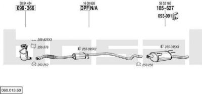 Bosal 060.013.60 система выпуска ог на OPEL CORSA C фургон (F08, W5L)