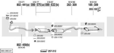 Bosal 060.080.61 система выпуска ог на OPEL ASTRA F Наклонная задняя часть (53_, 54_, 58_, 59_)