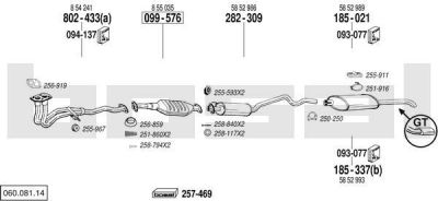 Bosal 060.081.14 система выпуска ог на OPEL ASTRA F (56_, 57_)