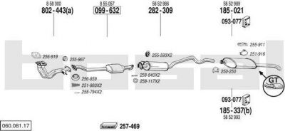 Bosal 060.081.17 система выпуска ог на OPEL ASTRA F (56_, 57_)