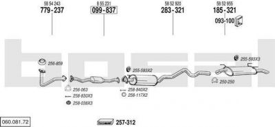 Bosal 060.081.72 система выпуска ог на OPEL ASTRA F универсал (51_, 52_)