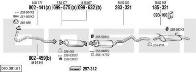 Bosal 060.081.81 система выпуска ог на OPEL ASTRA F универсал (51_, 52_)