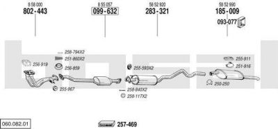 Bosal 060.082.01 система выпуска ог на OPEL ASTRA F универсал (51_, 52_)
