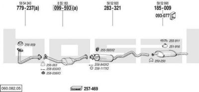 Bosal 060.082.05 система выпуска ог на OPEL ASTRA F Van (55_)