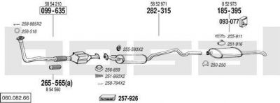 Bosal 060.082.66 система выпуска ог на OPEL ASTRA F (56_, 57_)