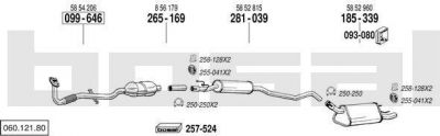 Bosal 060.121.80 система выпуска ог на OPEL CORSA B (73_, 78_, 79_)