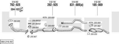 Bosal 060.216.50 система выпуска ог на OPEL KADETT D (31_-34_, 41_-44_)