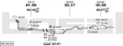 Bosal 060.282.88 система выпуска ог на OPEL ASTRA F универсал (51_, 52_)