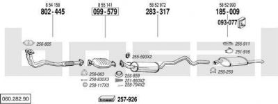 Bosal 060.282.90 система выпуска ог на OPEL ASTRA F универсал (51_, 52_)