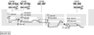 Bosal 060.297.55 система выпуска ог на OPEL KADETT E Combo (38_, 48_)