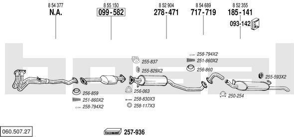 Bosal 060.507.27 система выпуска ог на OPEL VECTRA A (86_, 87_)