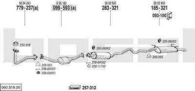 Bosal 060.519.30 система выпуска ог на OPEL ASTRA F Van (55_)