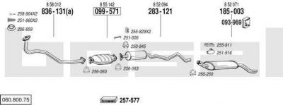 Bosal 060.800.75 система выпуска ог на OPEL KADETT E Combo (38_, 48_)