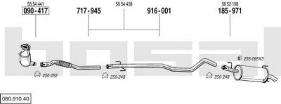 Bosal 060.910.40 система выпуска ог на OPEL MERIVA