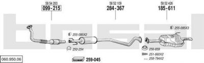 Bosal 060.950.06 система выпуска ог на OPEL ASTRA G седан (F69_)