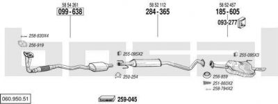 Bosal 060.950.51 система выпуска ог на OPEL ASTRA G седан (F69_)