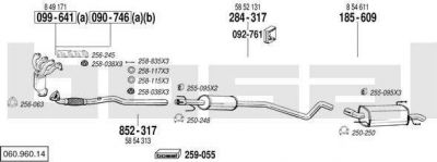 Bosal 060.960.14 система выпуска ог на OPEL ASTRA G седан (F69_)