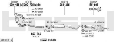 Bosal 060.960.15 система выпуска ог на OPEL ASTRA G седан (F69_)