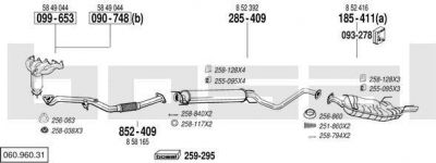 Bosal 060.960.31 система выпуска ог на OPEL VECTRA B (36_)