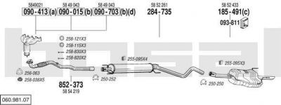 Bosal 060.981.07 система выпуска ог на OPEL ASTRA G универсал (F35_)