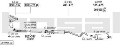 Bosal 060.981.32 система выпуска ог на OPEL ASTRA H универсал (L35)