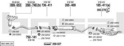 Bosal 060.985.20 система выпуска ог на OPEL VECTRA B (36_)