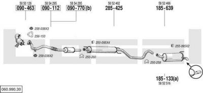 Bosal 060.990.30 система выпуска ог на OPEL ASTRA H GTC (L08)