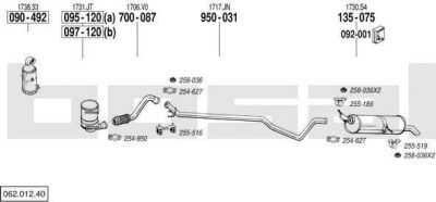 Bosal 062.012.40 система выпуска ог на PEUGEOT 308 (4A_, 4C_)