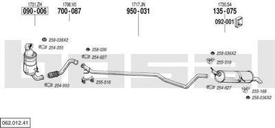 Bosal 062.012.41 система выпуска ог на PEUGEOT 308 (4A_, 4C_)