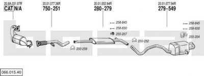 Bosal 066.015.40 система выпуска ог на RENAULT MEGANE III Наклонная задняя часть (BZ0_)