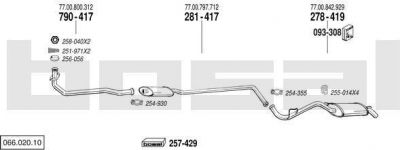 Bosal 066.020.10 система выпуска ог на RENAULT CLIO I (B/C57_, 5/357_)