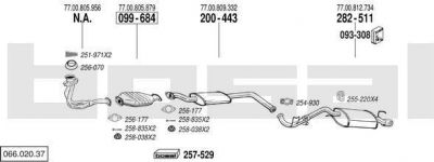 Bosal 066.020.37 система выпуска ог на RENAULT CLIO I (B/C57_, 5/357_)