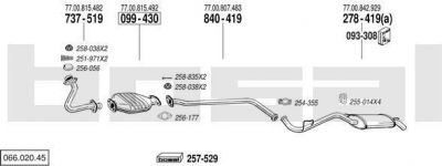 Bosal 066.020.45 система выпуска ог на RENAULT CLIO I (B/C57_, 5/357_)