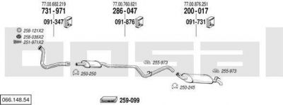 Bosal 066.148.54 система выпуска ог на RENAULT SUPER 5 (B/C40_)
