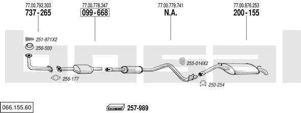 Bosal 066.155.60 система выпуска ог на RENAULT SUPER 5 (B/C40_)