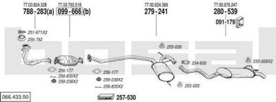 Bosal 066.433.50 система выпуска ог на RENAULT 19 I (B/C53_)