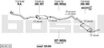 Bosal 066.561.54 система выпуска ог на RENAULT TRAFIC фургон (T1, T3, T4)