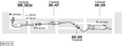 Bosal 066.575.10 система выпуска ог на RENAULT MEGANE I Coach (DA0/1_)